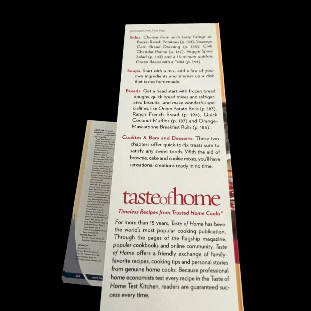 Taste of Home 379 More Fast Fixes with Mixes Cookbook Perfect Gift Condition NWT